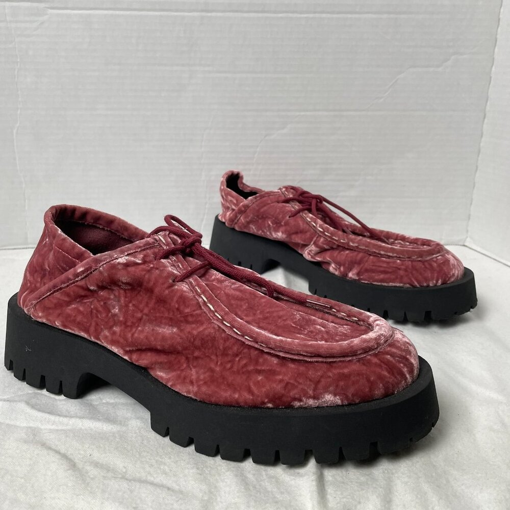Free People Convertible Velvet Oxford Loafers with Lug Sole - Picture 2 of 10